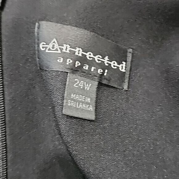 Connected Apparel Dress Knee Length Short Sleeve Black Gray Women's 24W - Picture 5 of 6